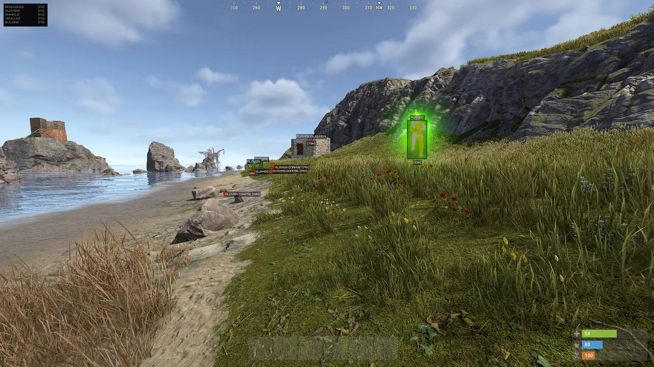 Скриншоты чита Alkad ESP для Rust