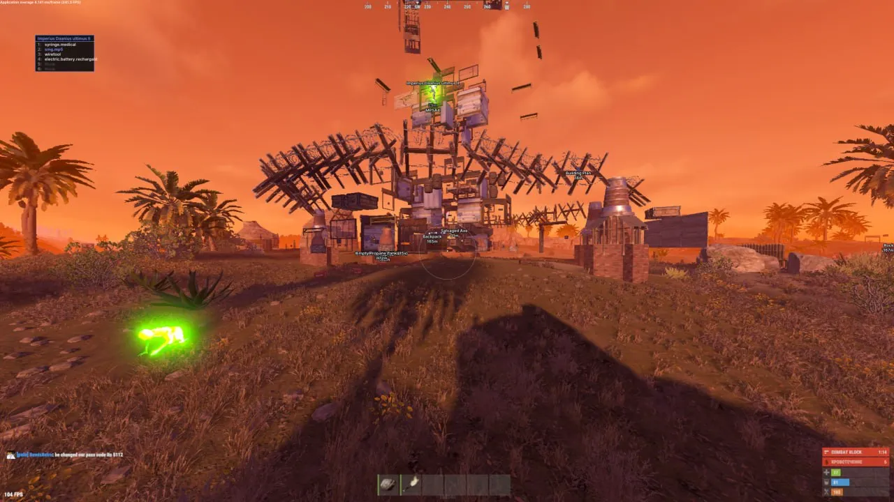 Скриншоты чита UDP для Rust