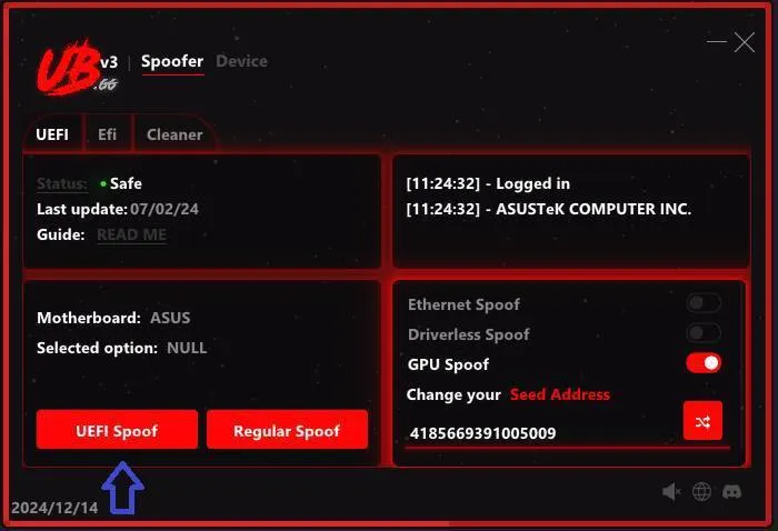 Скриншот Spoofer UBGG Perm