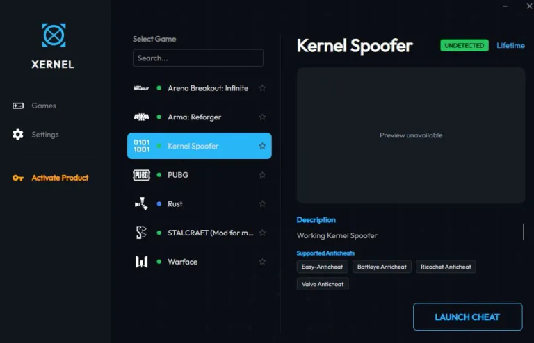 Скриншот Spoofer Xernel