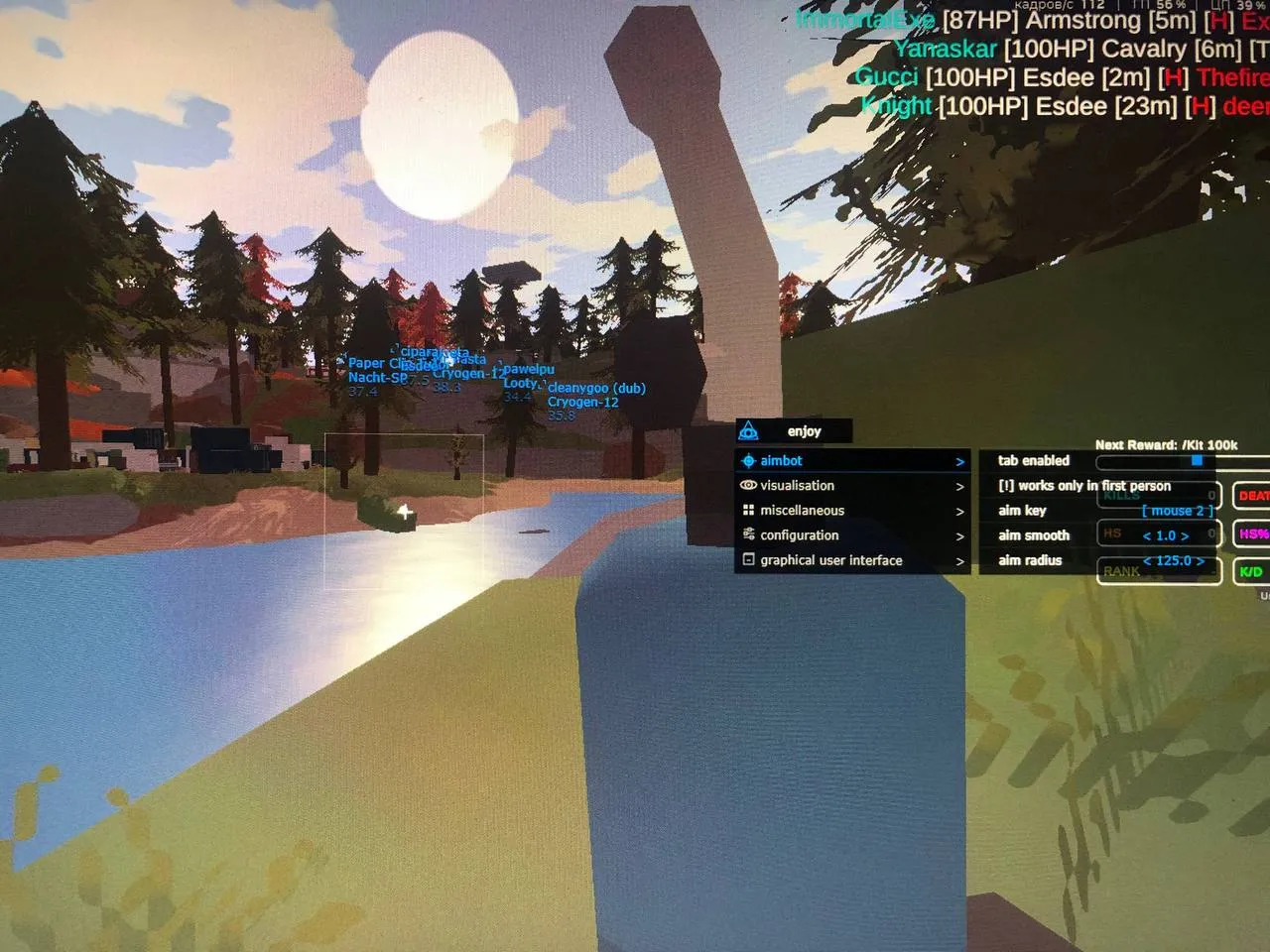 Скриншоты чита Mason для Unturned